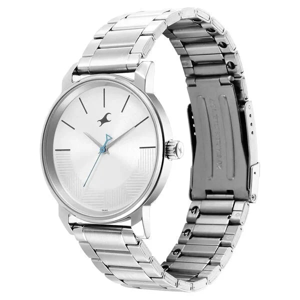 Fastrack Stunners Quartz Analog Silver Dial Metal Strap Watch for Guys - Ashoka Watch Company