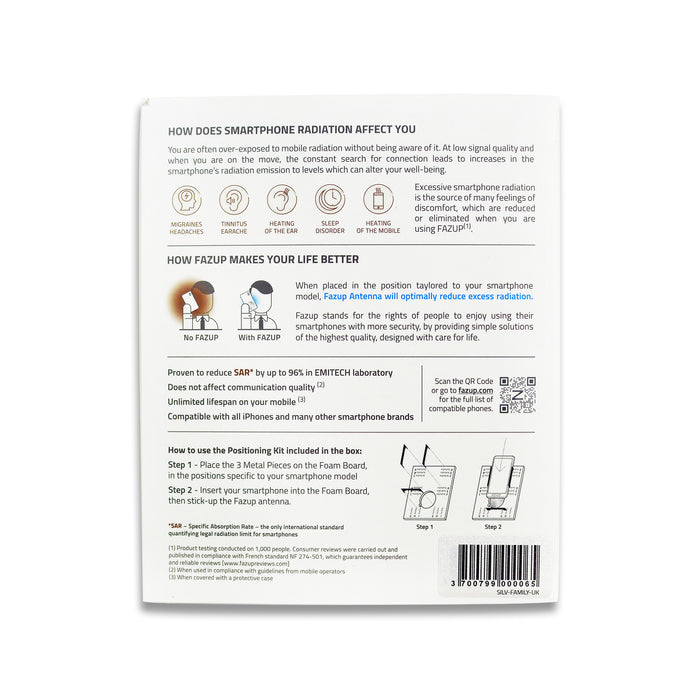 Fazup Anti-Radiation Sticker Patch SILVER (Duo Pack)