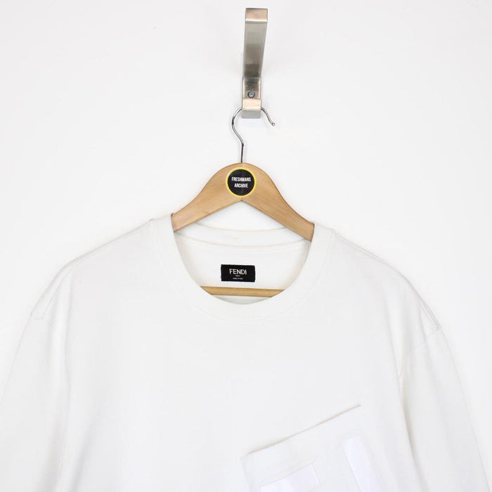 Fendi White Zucca Monogram Cotton Short Sleeve T-Shirt