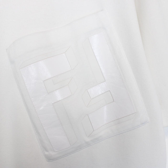 Fendi White Zucca Monogram Cotton Short Sleeve T-Shirt