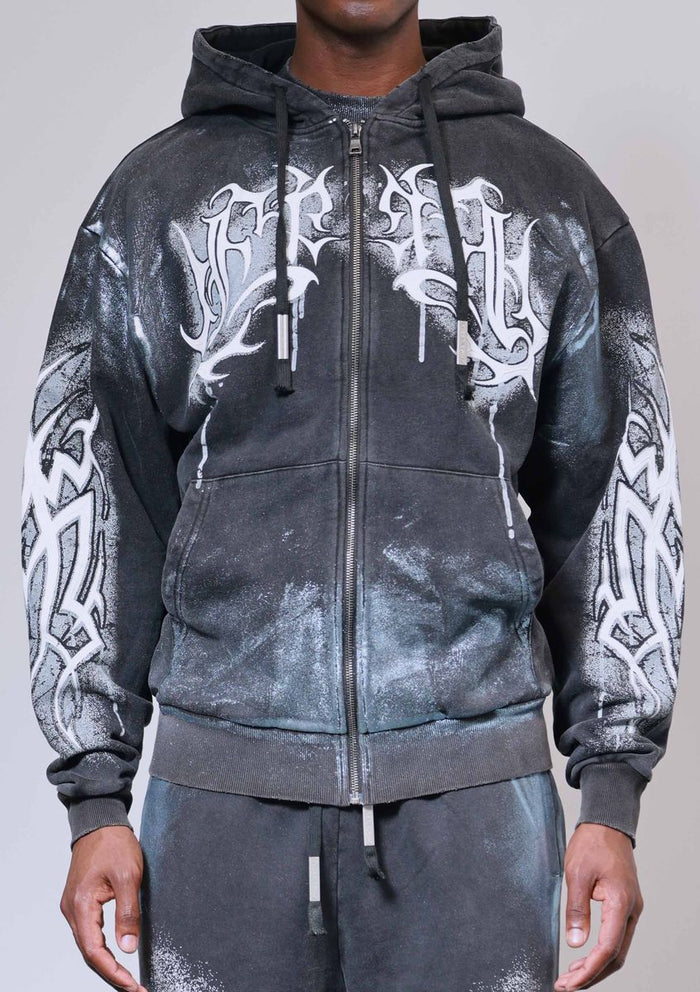 First Row - Y2K Tribal Full Zipup - Clique Apparel
