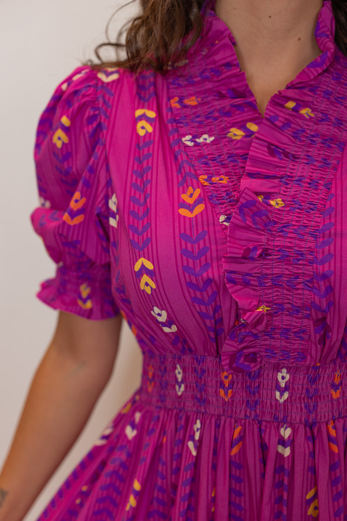 umgee modest fit pink midi dress