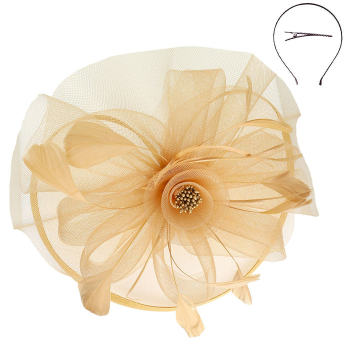 Floral Organza Mesh Ribbon Fascinator
