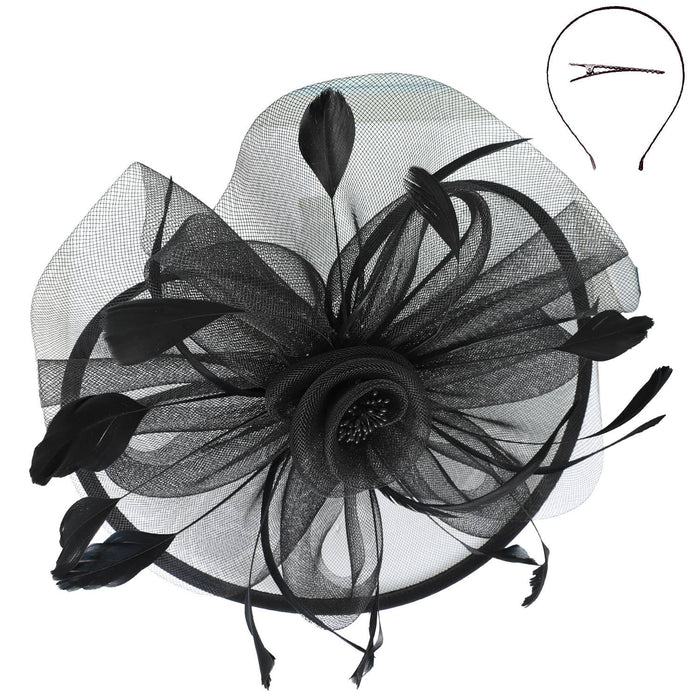 Floral Organza Mesh Ribbon Fascinator