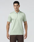 Frost Green Textured Polo - Sky