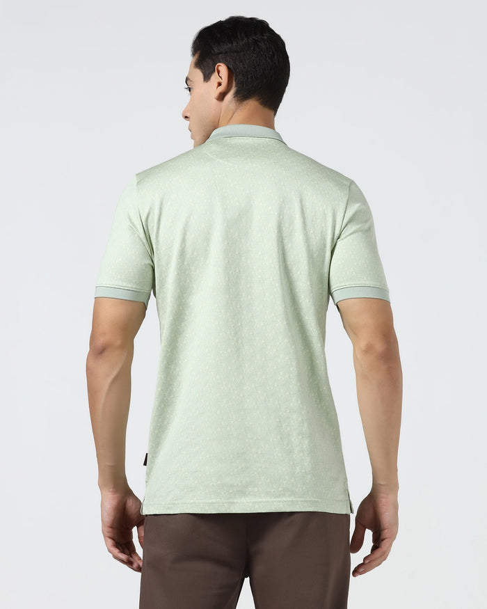Frost Green Textured Polo - Sky