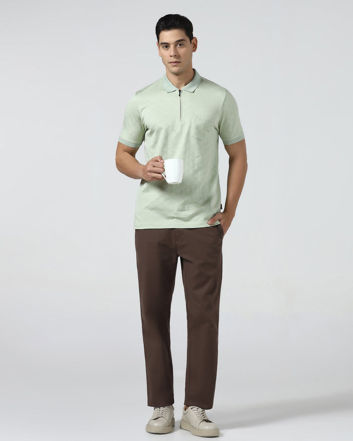Frost Green Textured Polo - Sky