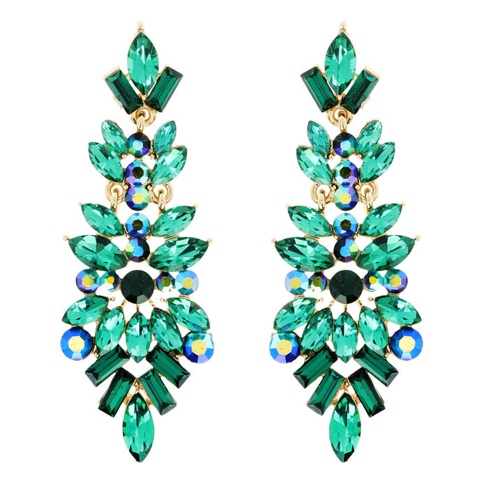 Gemstone Cluster Chandelier Earrings