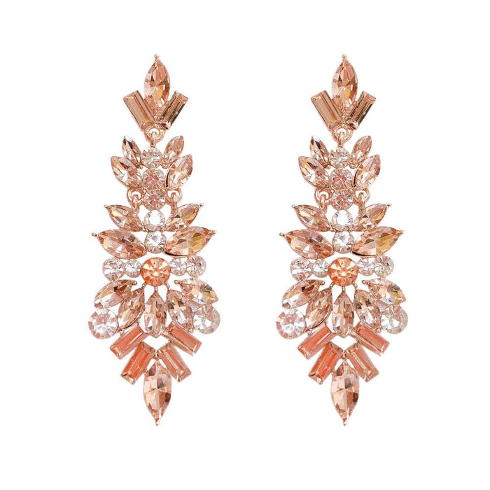 Gemstone Cluster Chandelier Earrings