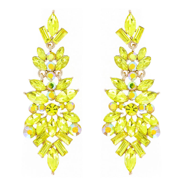 Gemstone Cluster Chandelier Earrings