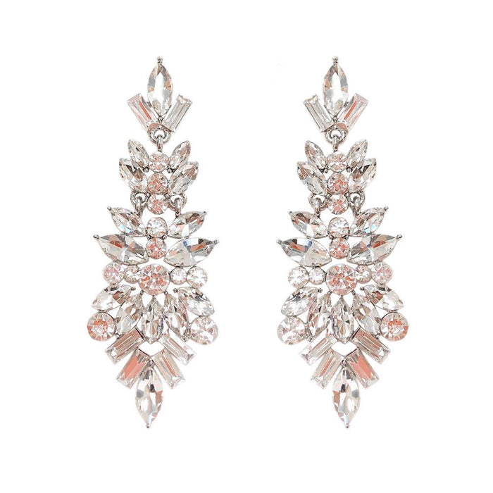 Gemstone Cluster Chandelier Earrings