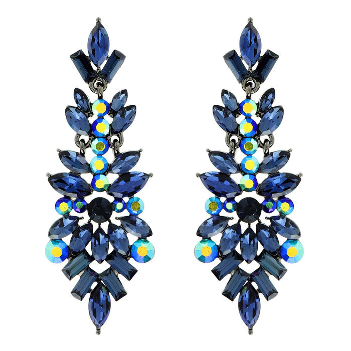 Gemstone Cluster Chandelier Earrings