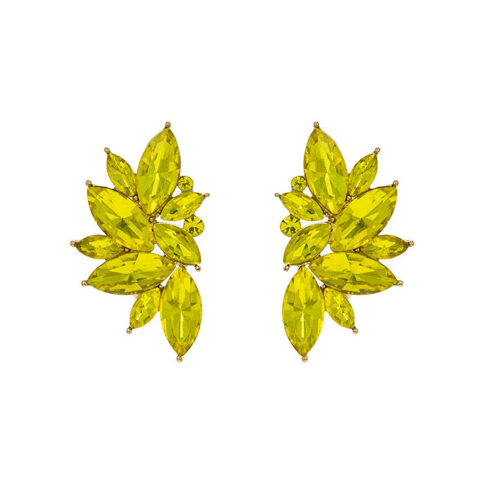Gemstone Cluster Evening Post Earrings
