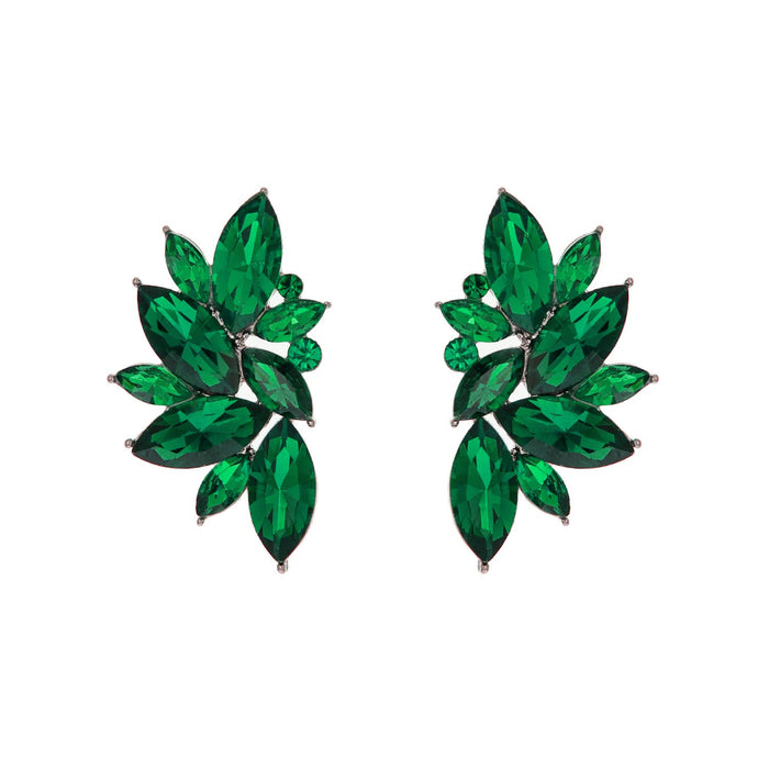 Gemstone Cluster Evening Post Earrings
