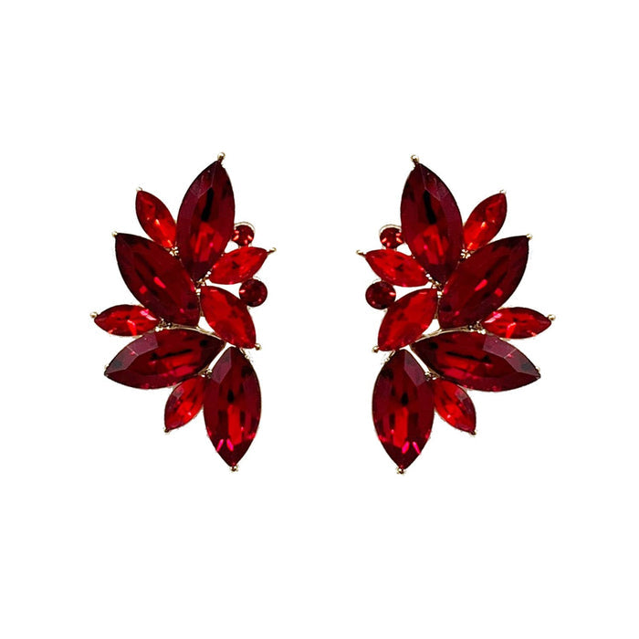 Gemstone Cluster Evening Post Earrings