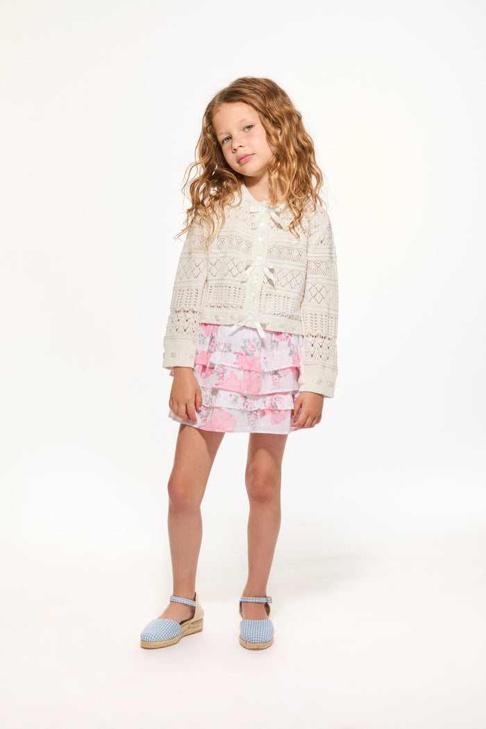 Girls Billie Upcycled Cotton Skirt - ROSE PINK MINT