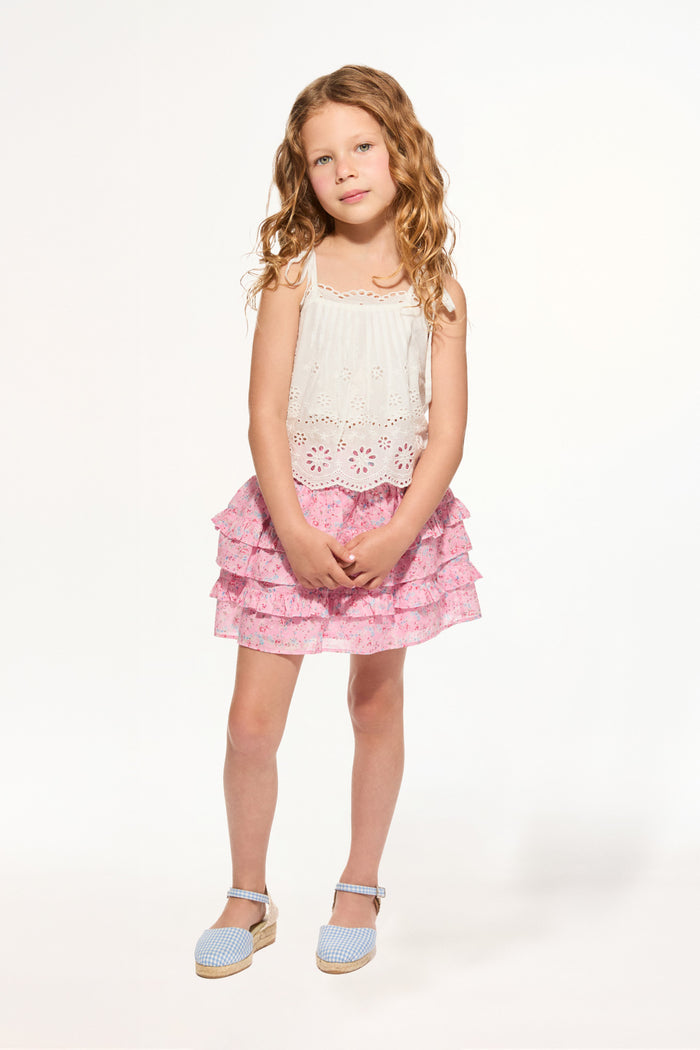 Girls Billie Upcycled Cotton Skirt - VOILA PINK