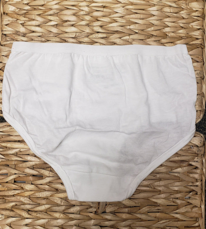 Girls white cotton underwear.