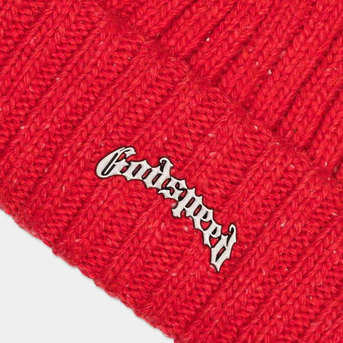 Godspeed - Og Logo Emblem Beanie (Red Speckle) - Clique Apparel
