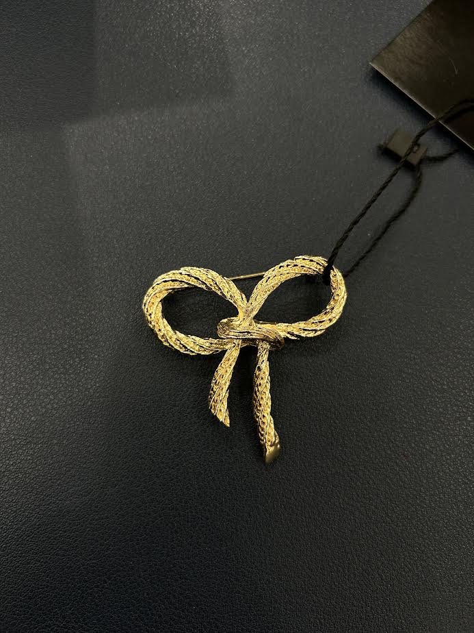 Gold Bow Brooch