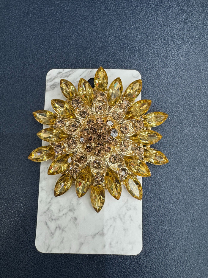 Gold Floral Statement Brooch