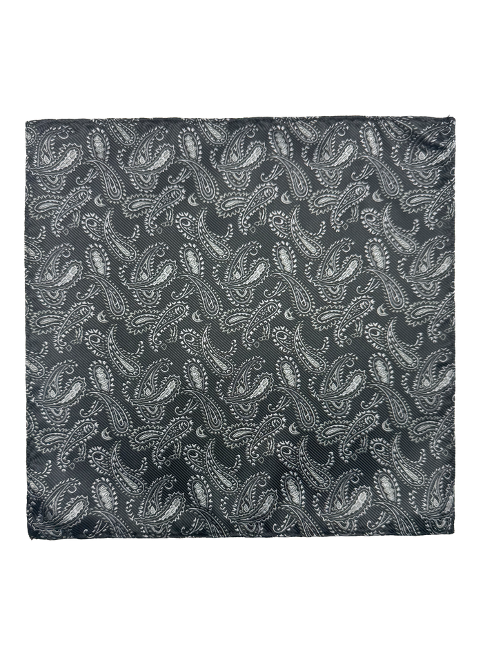 Gramercy Black Paisley Pocket Square
