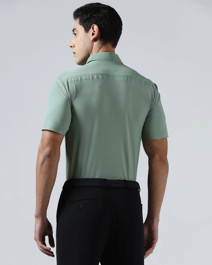 Green Half Sleeve TechPro Solid Shirt - Kanon