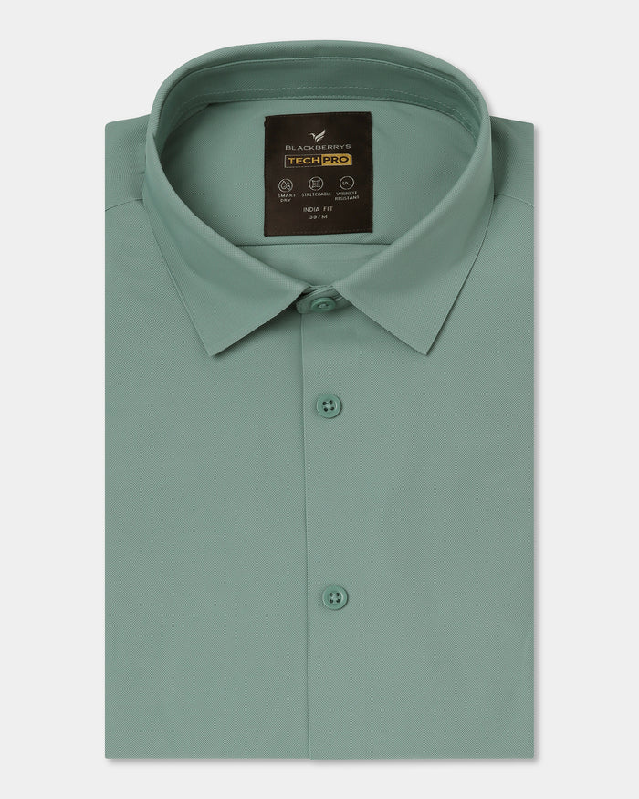 Green Half Sleeve TechPro Solid Shirt - Kanon