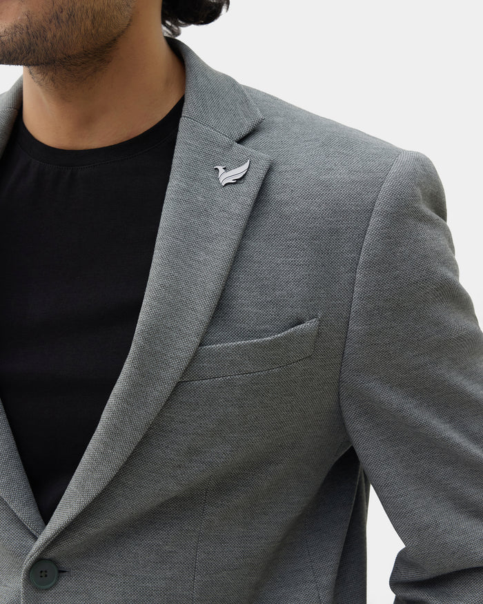 Green Textured Blazer - Celebo