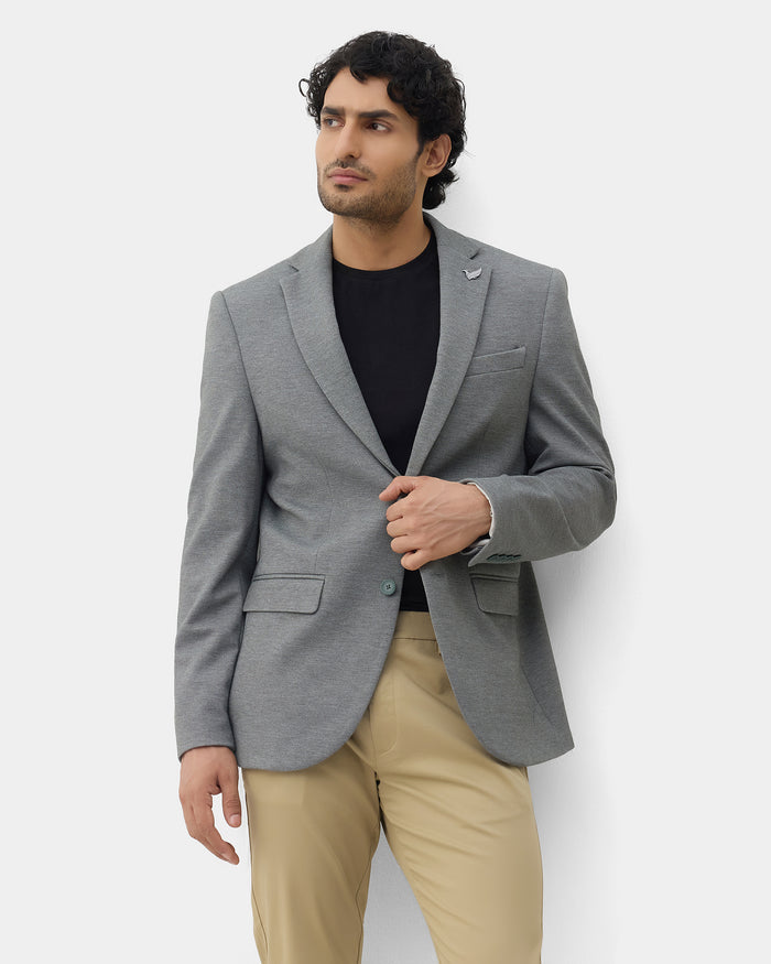 Green Textured Blazer - Celebo