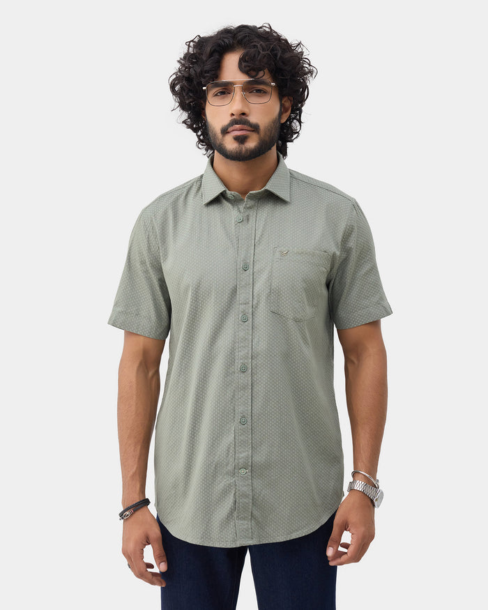 LONG SLEEVE INDIA FIT DOBBY SHIRT