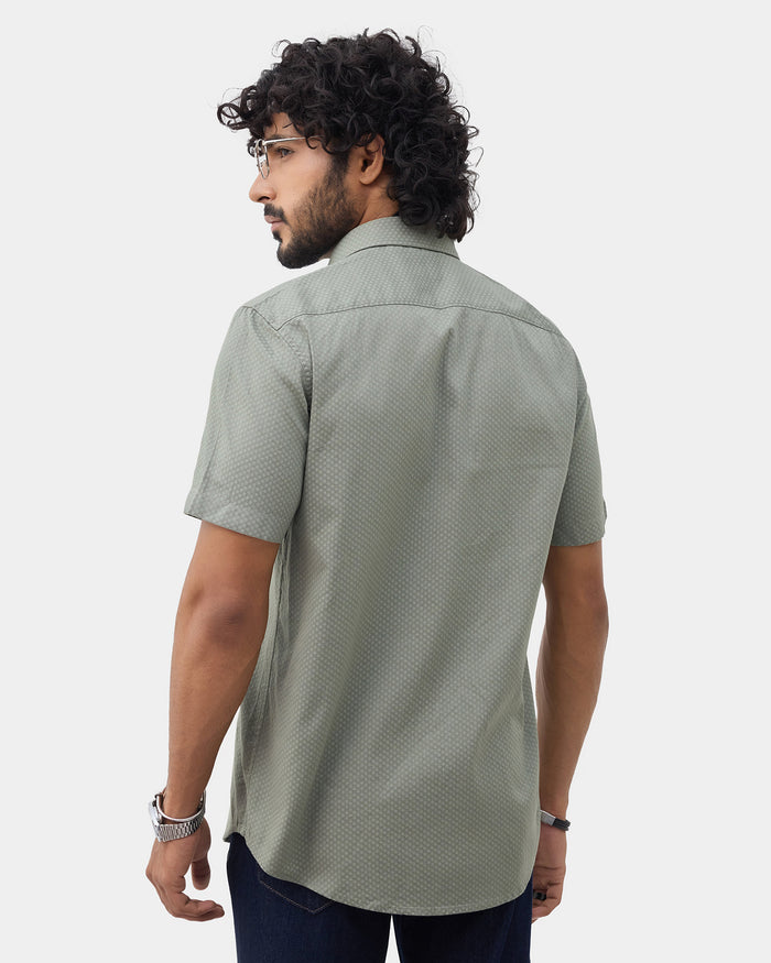 Green Textured Shirt - Jemy