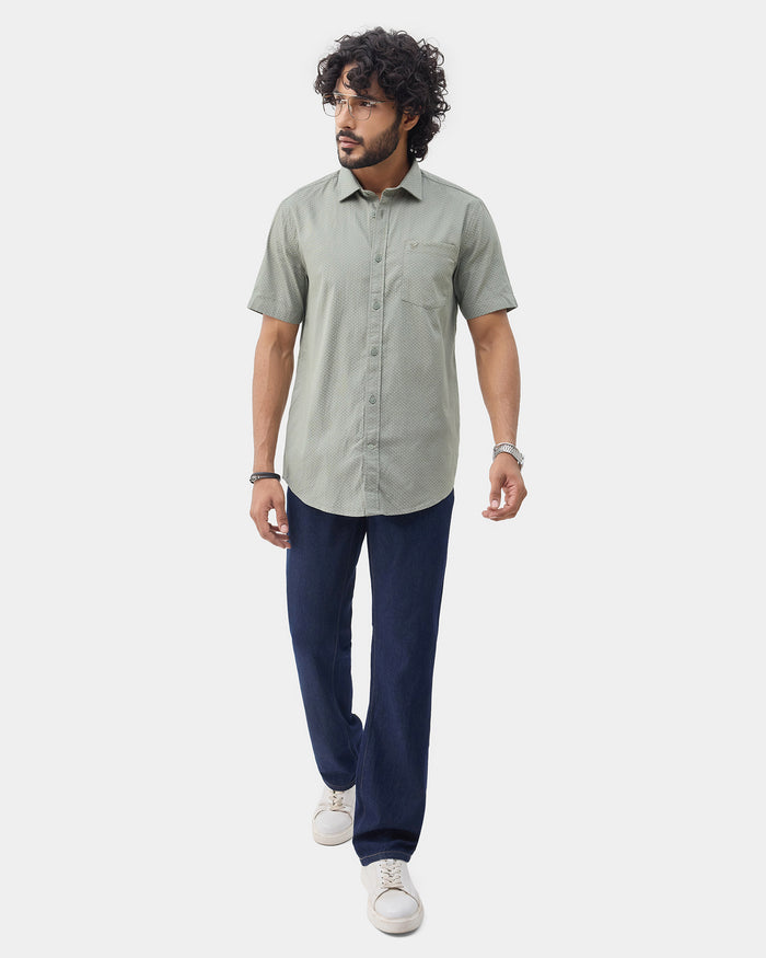 Green Textured Shirt - Jemy