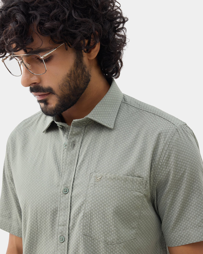 Green Textured Shirt - Jemy