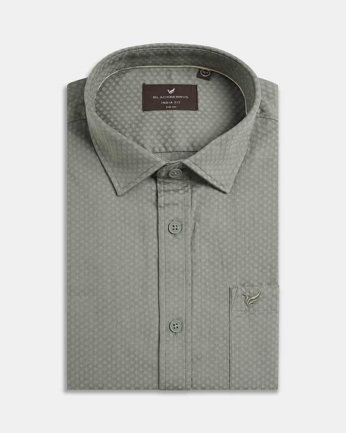 Green Textured Shirt - Jemy
