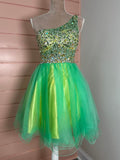 Green Tulle Jewel One Strap