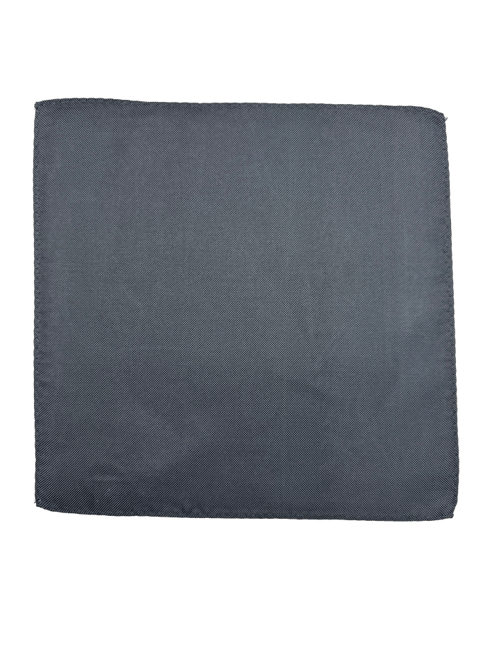 Greenwich Gunmetal Textured Silk Pocket Square