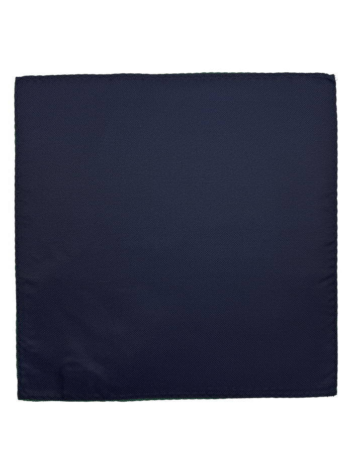 Greenwich Navy Textured Silk Pocket Square