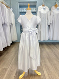 girls satin dress with bow