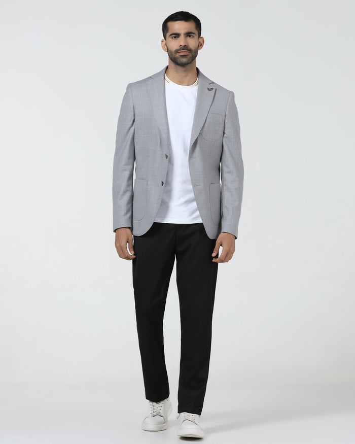 Grey Luxe Solid Blazer - Randal