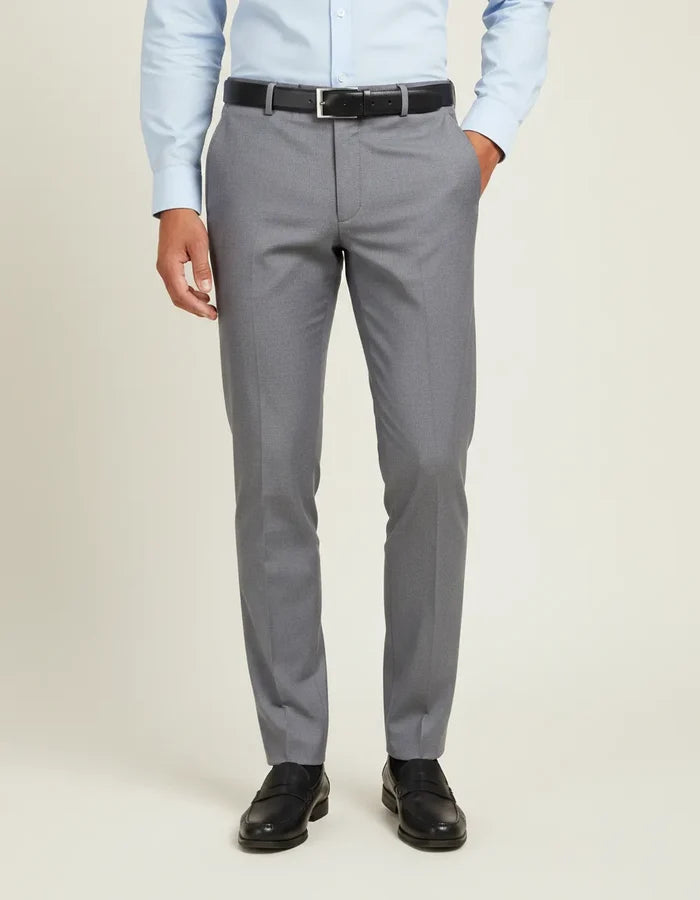 Grey Plain Suit Trouser-Makrom