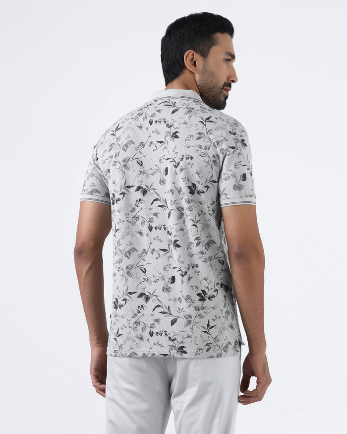 Grey Printed Polo - Neru