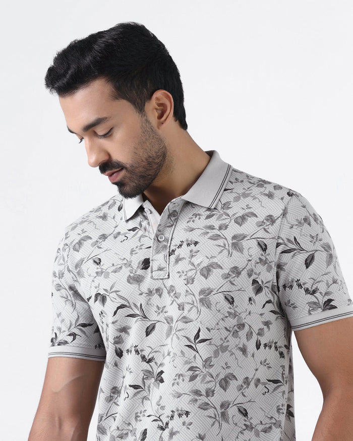 Grey Printed Polo - Neru