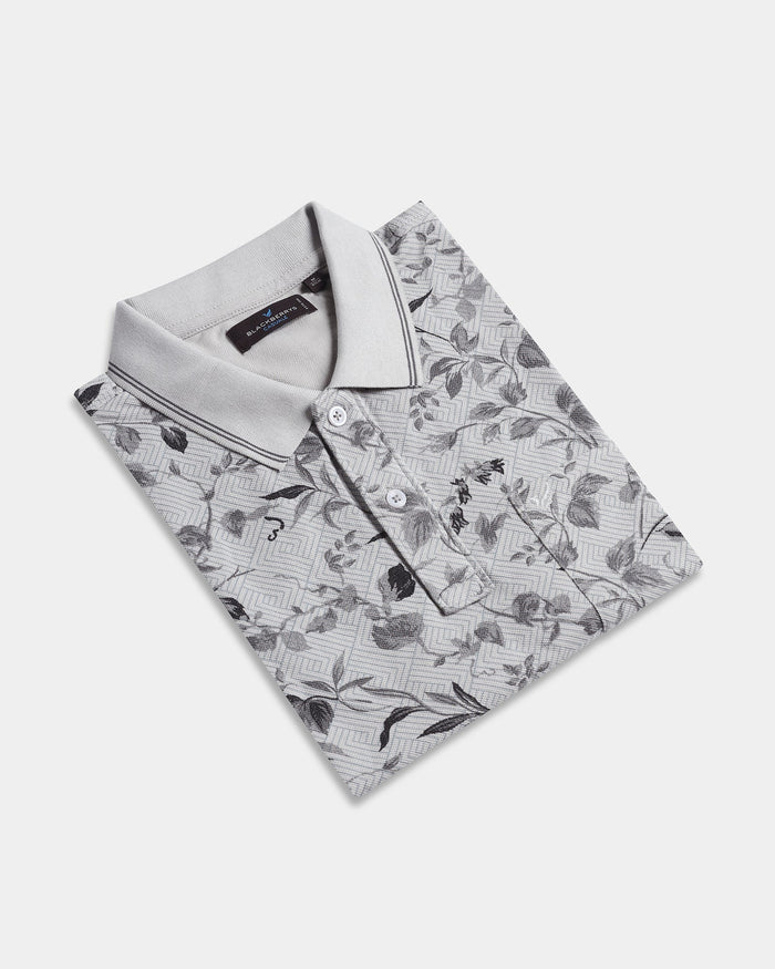 Grey Printed Polo - Neru