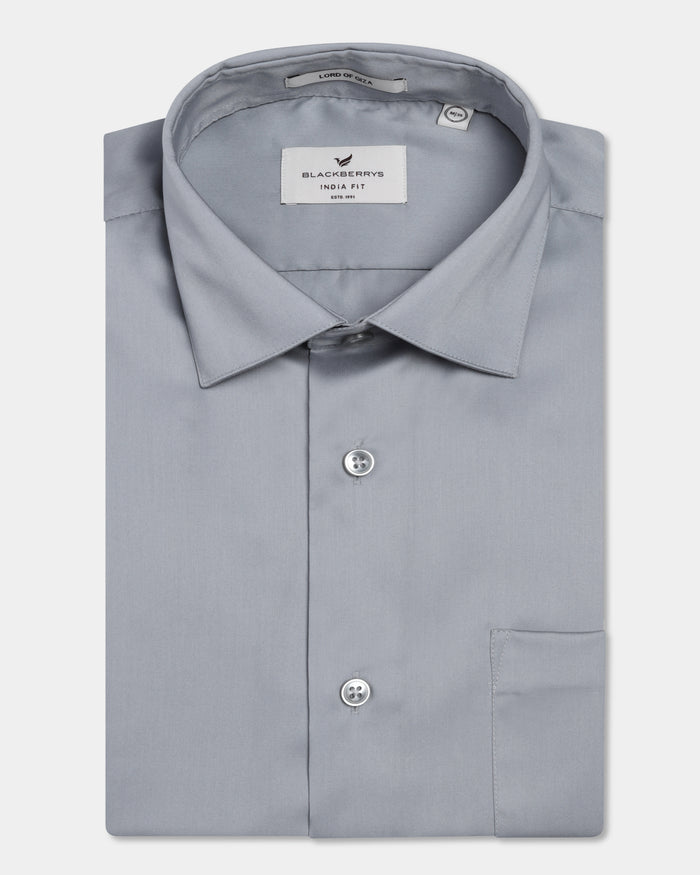 Grey Solid Shirt - Roger
