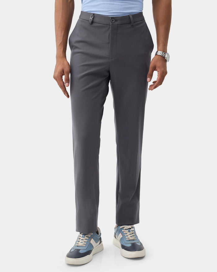 Grey Solid Trouser - Oak