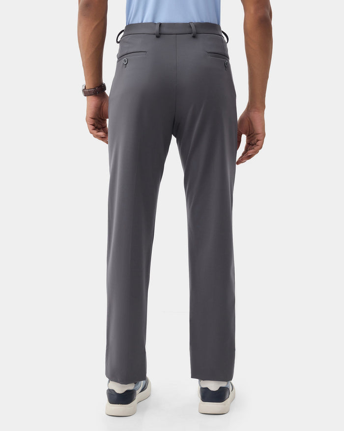 Grey Solid Trouser - Oak