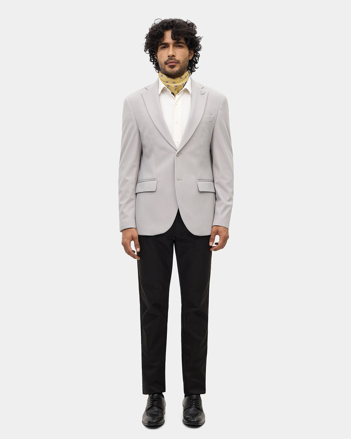 Grey Textured Blazer - Mit
