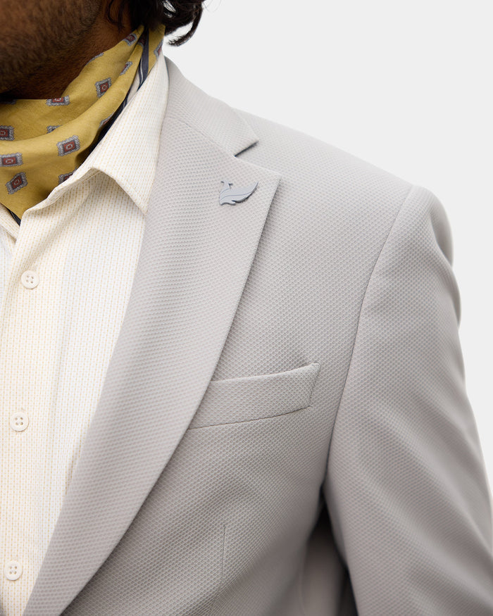 Grey Textured Blazer - Mit