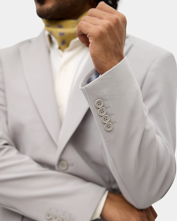 Grey Textured Blazer - Mit